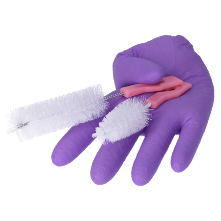 Zestaw szczotek do butelek i smoczków, 2 szt., różowe