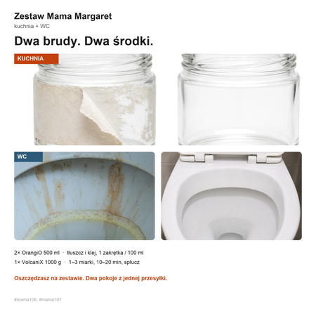 Zestaw Mama Margaret – 2x #mama106 OrangiO 500 ml + #mama107 VolcaniX | PONAD 32% OSZCZĘDNOŚCI + DARMOWA WYSYŁKA