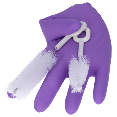 Zestaw 2 szczoteczek do butelek, smoczków i nie tylko, białe