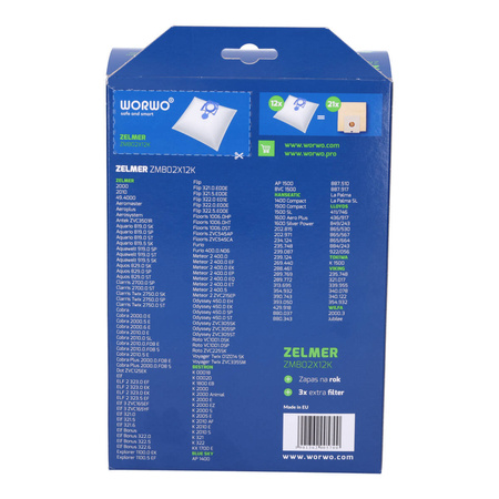 Worki do odkurzaczy WORWO ZMB02K 12 szt.