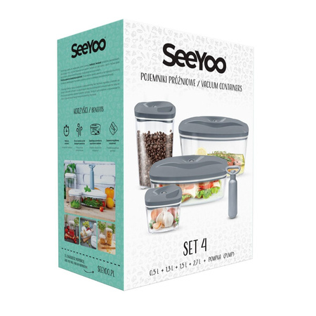 Zestaw pojemników SeeYoo czarny 4 szt