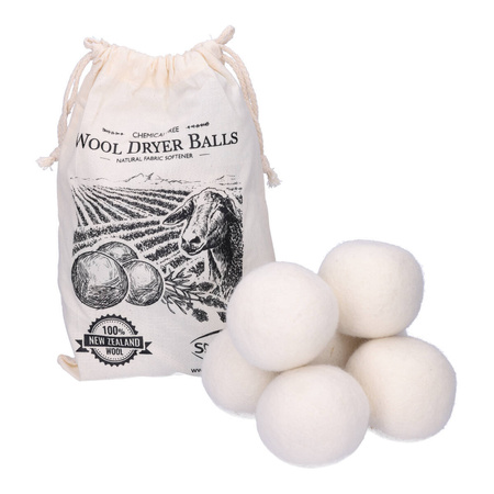 Smart Wash Kule z wełny do suszarek 6 szt białe