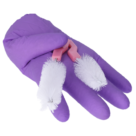 Zestaw szczotek do butelek i smoczków, 2 szt., różowe