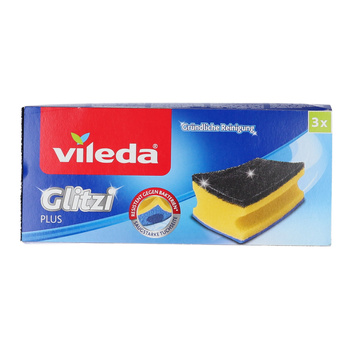 Gąbka Vileda Glitzi Plus Profilowana – Niezawodne i Skuteczne Czyszczenie, 3 Sztuki