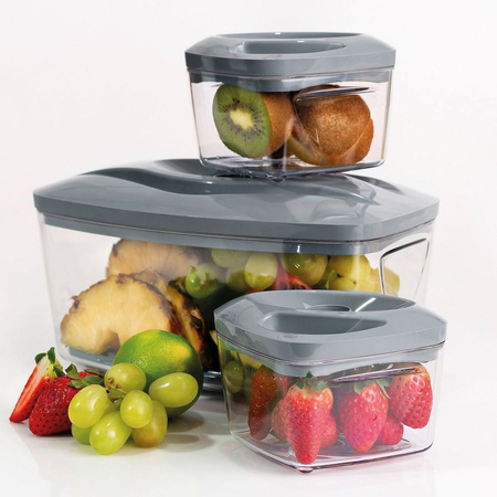 Zestaw pojemników SeeYoo stalowy szary 4 szt