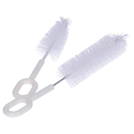 Zestaw 2 szczoteczek do butelek, smoczków i nie tylko, białe