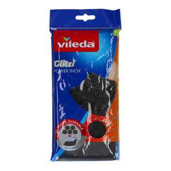 Vileda Glitzi Power INOX Zmywaki 2 sztuki - Wydajne Szczotki do Czyszczenia z Inoxem